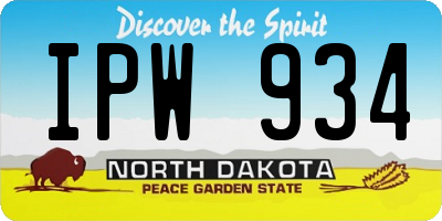 ND license plate IPW934