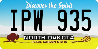 ND license plate IPW935
