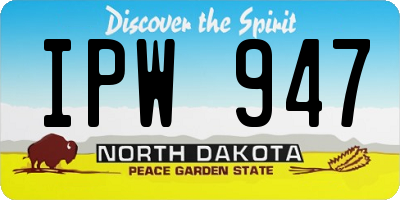 ND license plate IPW947