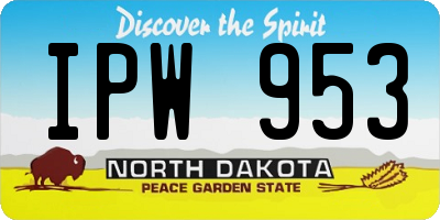 ND license plate IPW953