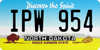 ND license plate IPW954