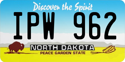 ND license plate IPW962