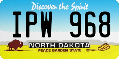 ND license plate IPW968