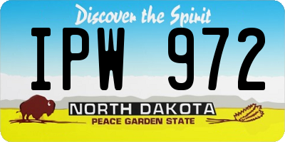 ND license plate IPW972