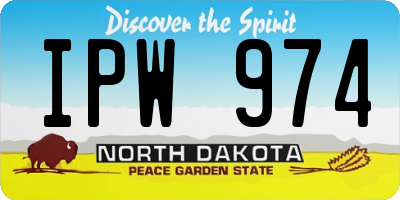 ND license plate IPW974