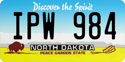 ND license plate IPW984