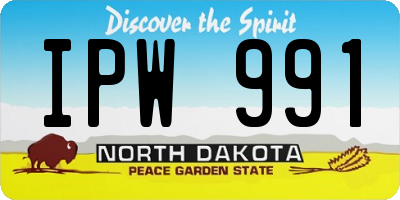 ND license plate IPW991