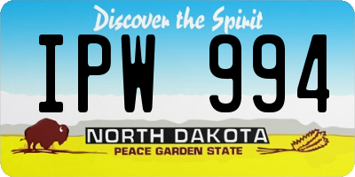 ND license plate IPW994