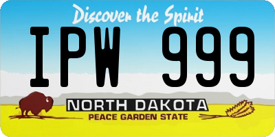 ND license plate IPW999