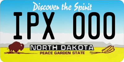 ND license plate IPX000