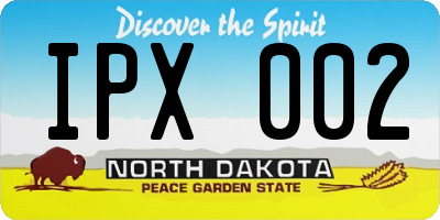 ND license plate IPX002