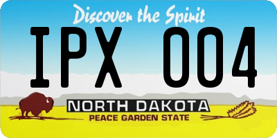 ND license plate IPX004