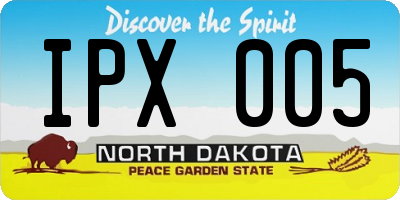ND license plate IPX005