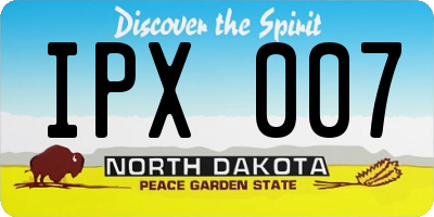 ND license plate IPX007