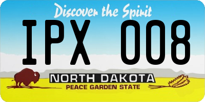 ND license plate IPX008