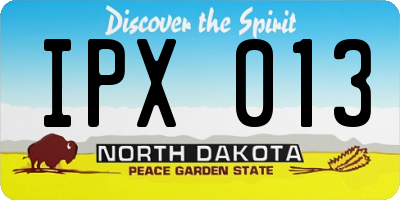 ND license plate IPX013