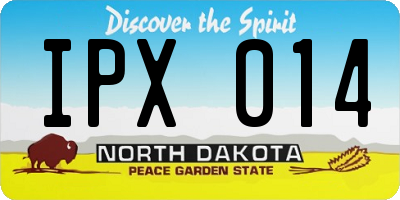 ND license plate IPX014