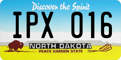 ND license plate IPX016