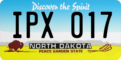 ND license plate IPX017
