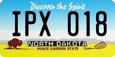 ND license plate IPX018