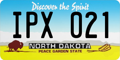 ND license plate IPX021