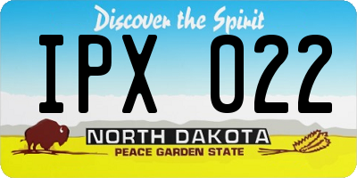 ND license plate IPX022