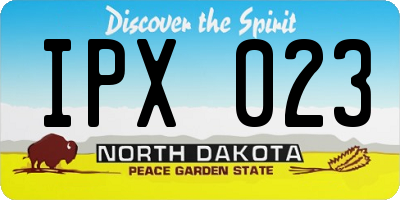 ND license plate IPX023