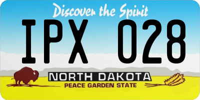 ND license plate IPX028