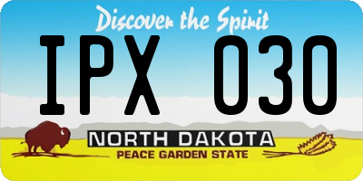 ND license plate IPX030