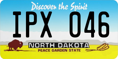 ND license plate IPX046