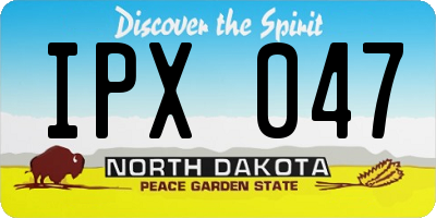 ND license plate IPX047