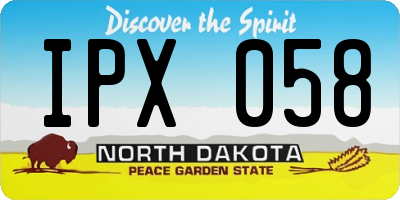 ND license plate IPX058