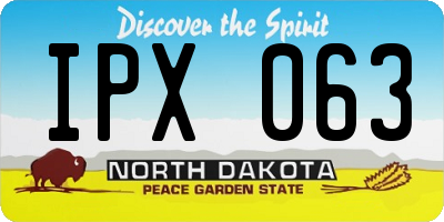 ND license plate IPX063