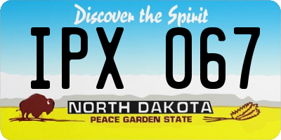 ND license plate IPX067