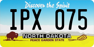 ND license plate IPX075