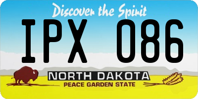 ND license plate IPX086
