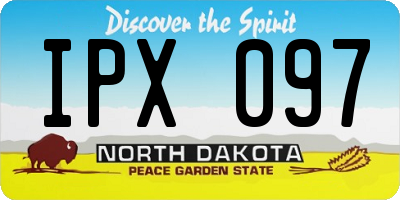 ND license plate IPX097