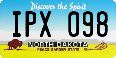 ND license plate IPX098