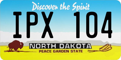 ND license plate IPX104