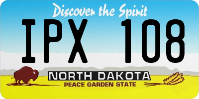 ND license plate IPX108