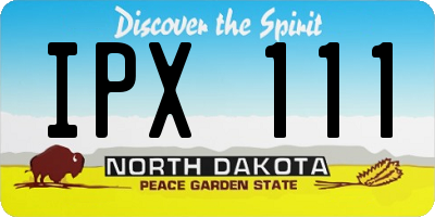 ND license plate IPX111