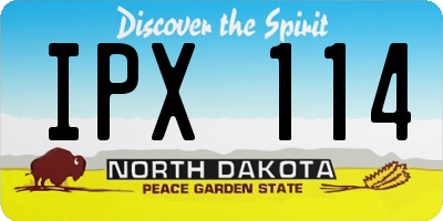 ND license plate IPX114