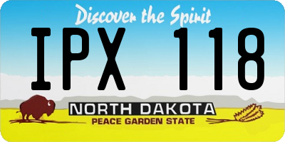 ND license plate IPX118