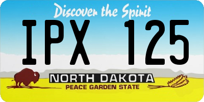 ND license plate IPX125
