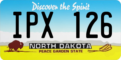 ND license plate IPX126