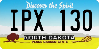 ND license plate IPX130