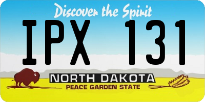 ND license plate IPX131