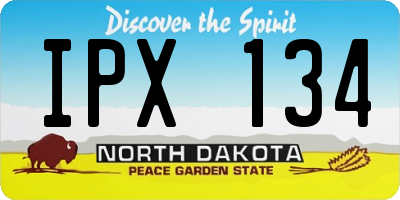 ND license plate IPX134