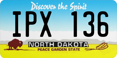ND license plate IPX136