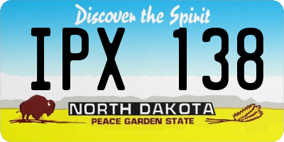 ND license plate IPX138